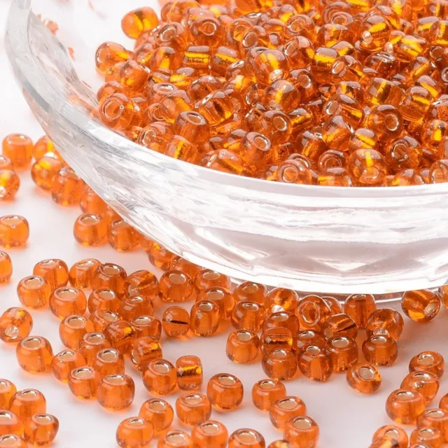 LOT DE 500 PERLES DE ROCAILLE ORANGE Ø 4 mm 6/0 CREATION BIJOUX