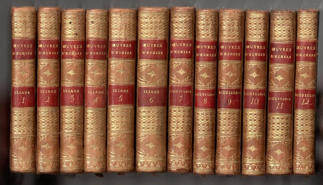 Œuvres Complètes D'Homère 1759 - Édition Clark, 5 Volumes Reliés, Grec/latin, Rare