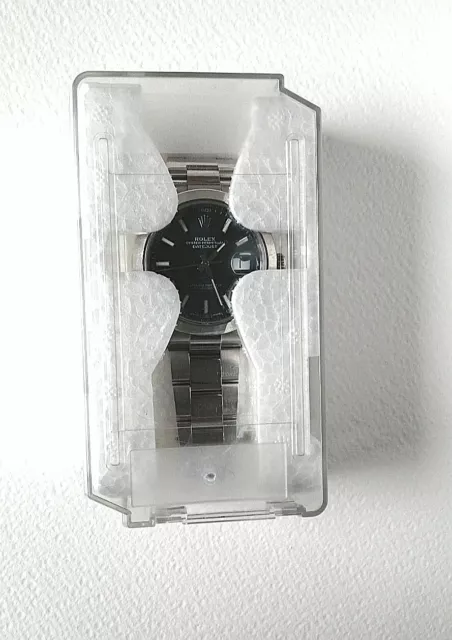 Scatola di plastica trasparente porta orologio per ROLEX, come NUOVO