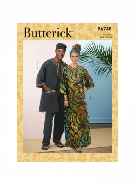 Butterick Sewing Pattern 6748 Women, Men XN (XL-XXL-XXXL)