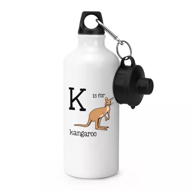 Carta K Es Para Canguro SPORTS Botella Alfabeto Bebidas Acampada Flask