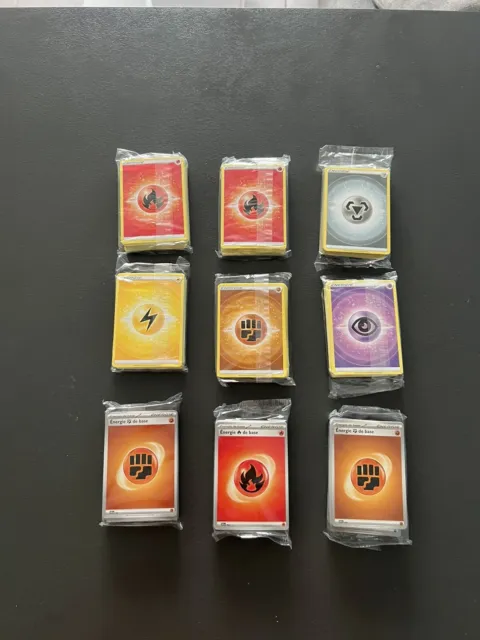 Lot De 9 Paquets Cartes Énergies Pokémon