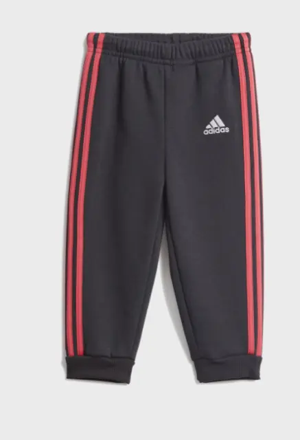 Adidas grande logo jogger bambine taglia UK 12-18 mesi nero/rosa *REF167