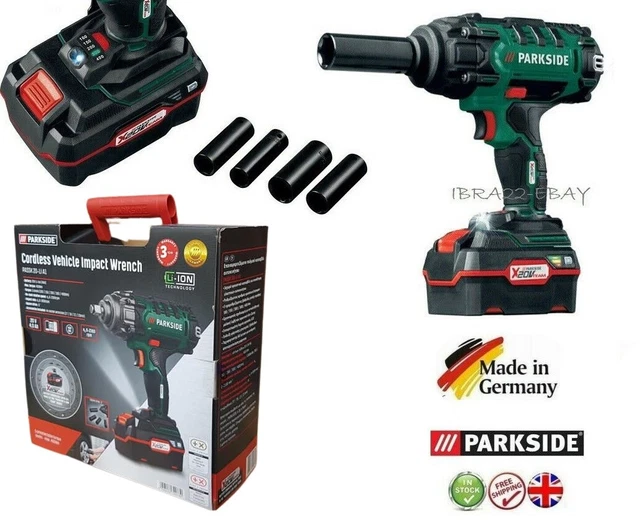 PARKSIDE CORDLESS VEHICLE Impact Wrench + 4Ah Battery & Charger 20Li