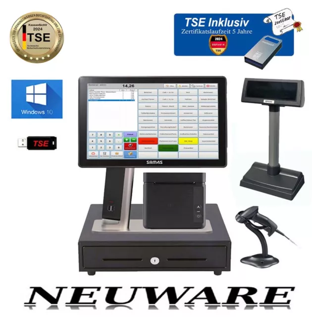 Tse Kasse All In One 15" Kassensystem Einzelhandel Friseur  Imbiss Kiosk Laden