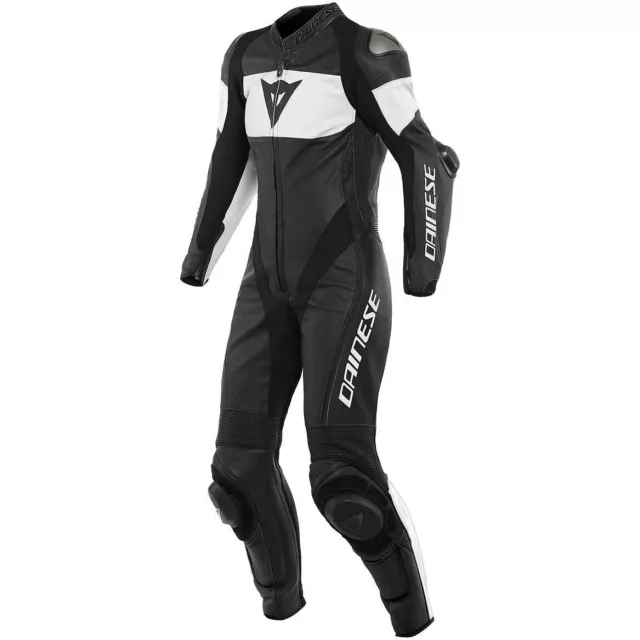 Traje Moto Mujer Todo de Cuero Suit Dainese Imatra Black White TG 44