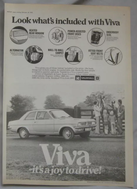 1973 Vauxhall Viva Original advert No.1