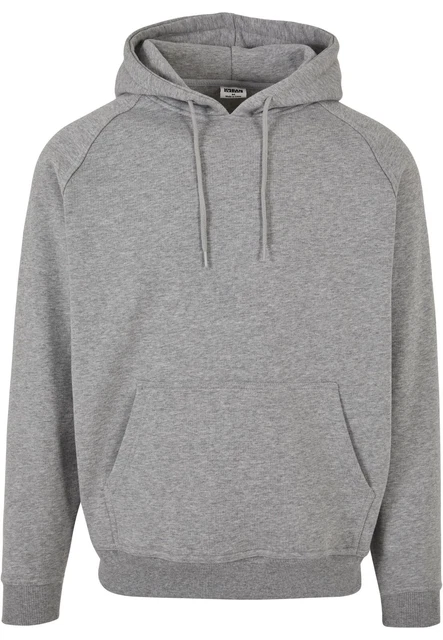 URBAN CLASSICS Maglione Felpa uomo comoda con cappuccio Over Sizes Grigio