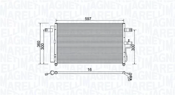 MAGNETI MARELLI Condensateur Climatisation Avec Séchoir pour Hyundai Accent II