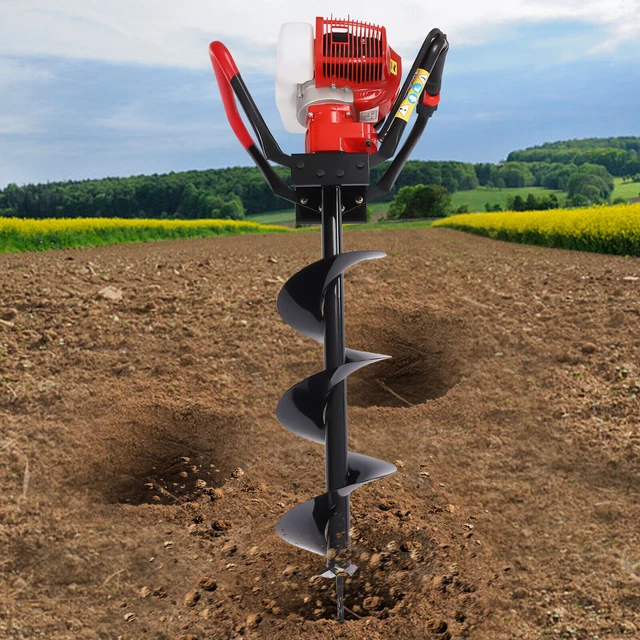43CC Gas Powered Post Hole Digger 2 Stroke Fence Borer Earth Auger+8'' Drill Bit
