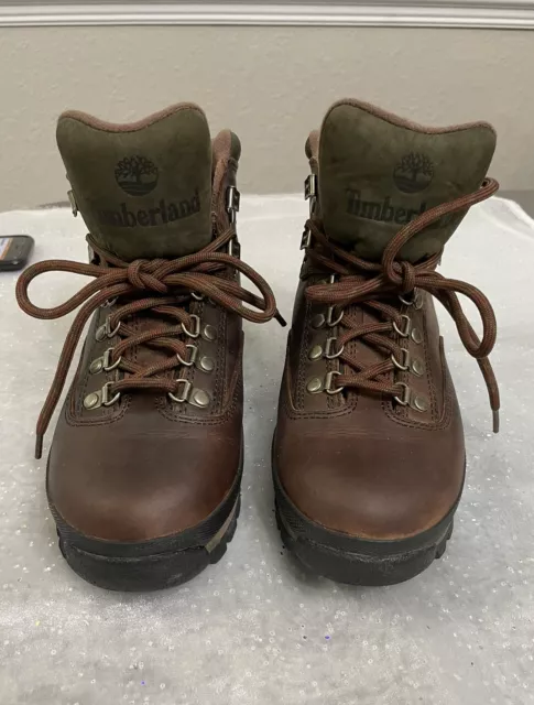 Timberland Womens Brown Leather Euro Hiking Boots Size 9 Maddsen Waterproof