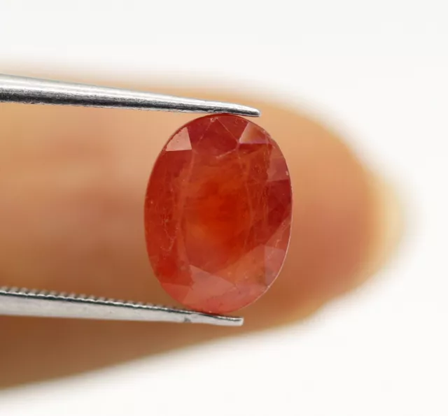 Thaïlande à Facettes Coupe Ovale 2.80 Carat Desseré Naturel Orange Saphir Gemme