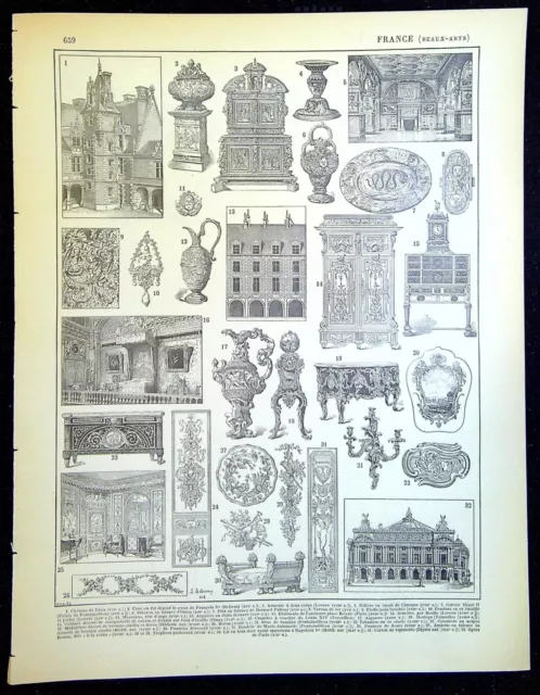 Antique Press Engraving - France (Fine Arts)