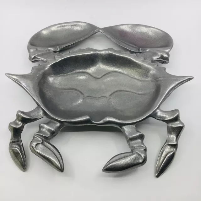 Wilton Armetale Serveware Sea Life Crab Platter Bowl Tray Chip and Dip 13”