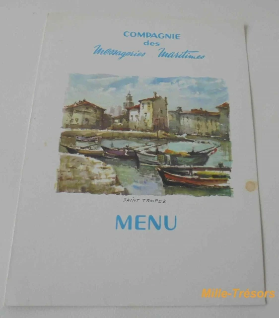 Menu Du 1er Janvier 1958 – Compagnie Des Messageries Maritimes, Cambodge