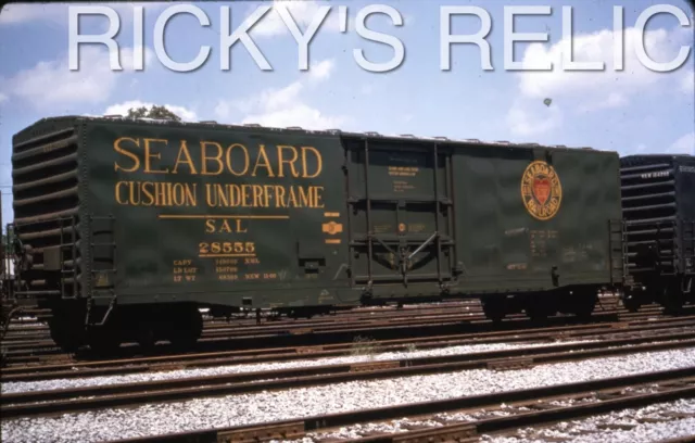 Duplicate Slide SAL #28555 Boxcar Seaboard Air Line Alexandria LA 1972