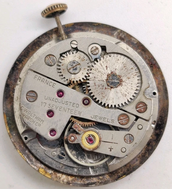 Mouvement De Montre Waltham Avec Calibre Lorsa 238 - En Or - Pour Pièces Ou Réparation - Occasion - Fabriqué En France - Pour Horlogers
