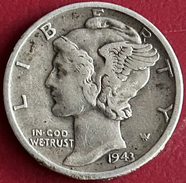 USA - One “Mercury” Dime .900 Silver Coin - 1943 D (GY49)