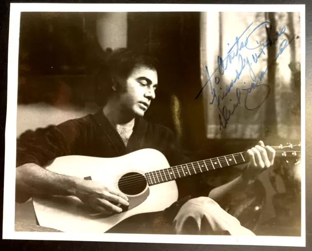 Neil Diamond Autographed To Anita 8x10 Black and White Photo Blue Ink