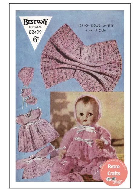 Hübsche Babypuppen Layette passend für eine 16-Zoll-Puppe - Kopie