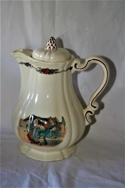 SARREGUEMINES Obernai faience ancienne cafetière H.Loux