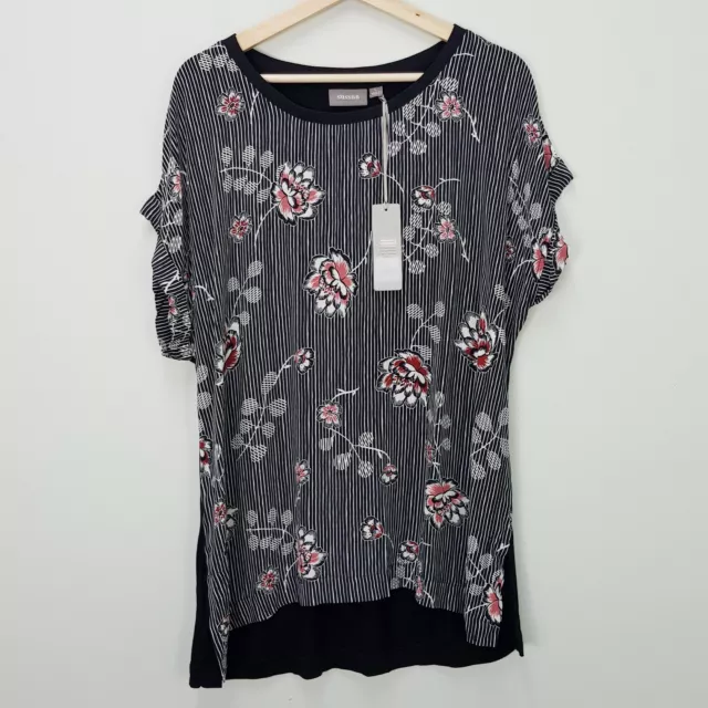 [ SUSSAN ] Womens Floral Print Short Sleeve Top NEW + TAGS | Size L or AU 14