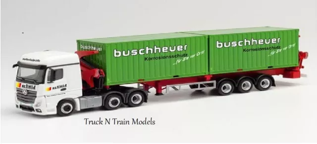 MERCEDES ACTROS w- Hammar Side-Loader Container trailer HERPA 1/87 Scale 312059