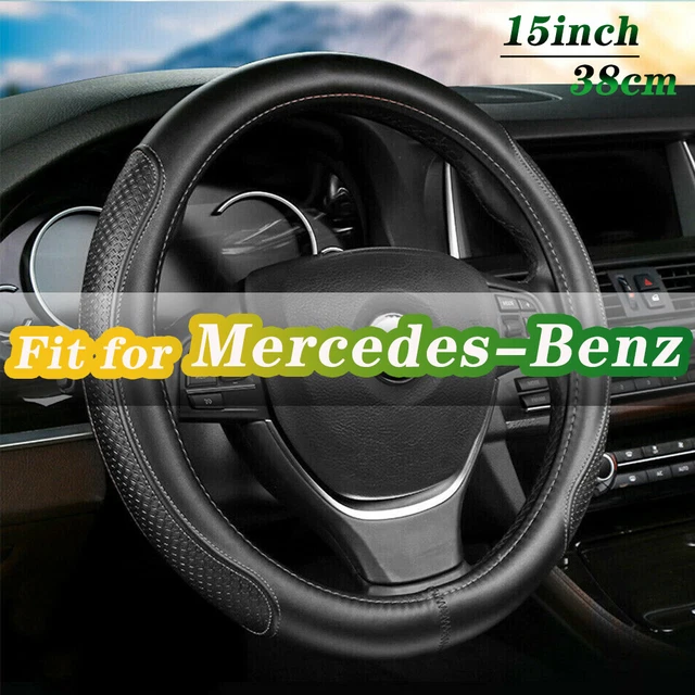 Für Mercedes Lenkradbezug Auto Lenkradhülle Lenkrad Abdeckung aus Leder 37-39cm