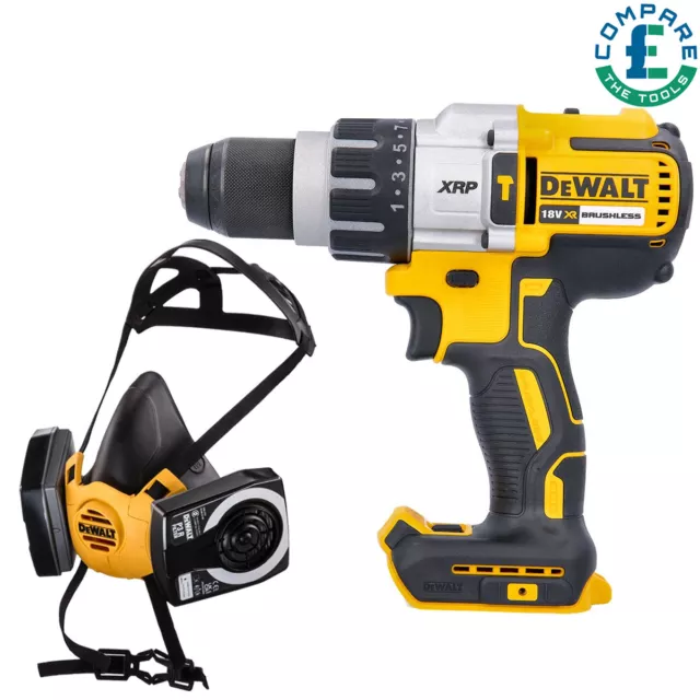 DeWalt DCD996N 18v XRP Brushless Hammer Combi Drill With Half Face Mask