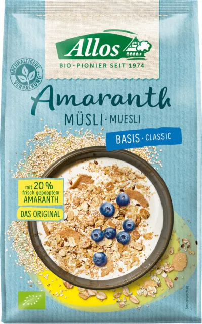 Allos Amaranto Base Cereali Classic 375g Biologici - Ricchi di Fibre, Proteine
