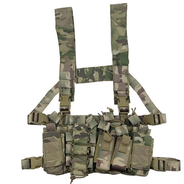 Gilet Tactique Molle Réglable - Plateforme Poitrine Avec Poche Chargeur - Pour Paintball