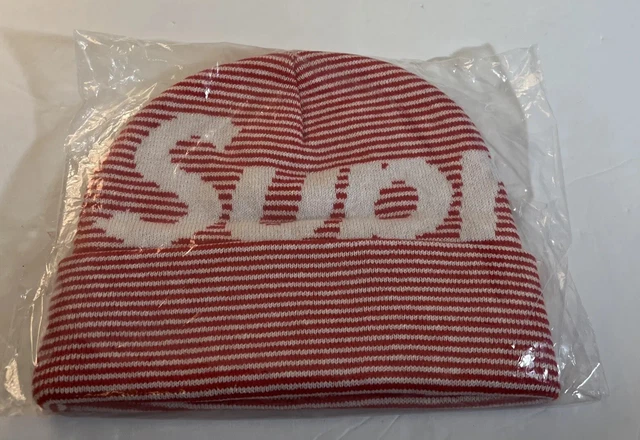 Supreme Big Logo Beanie/ Red Stripe/ Os/ Fw22 Week 10 (100% Authentic) Brand New