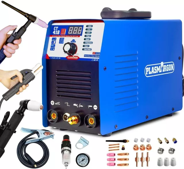 Pulse TIG Welder Plasma Cutter Stick Welder - CT418 3 in 1 Combo Pulse DIY