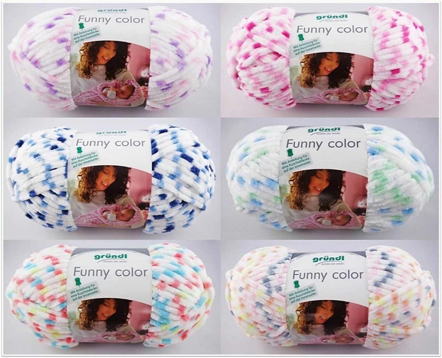100g Funny Color Chenillegarn Babywolle weich zum Stricken Häkeln GP 56,90€/1kg