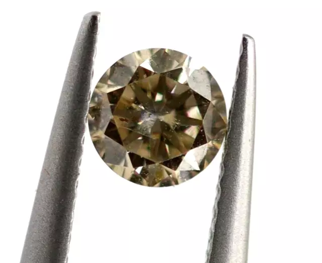 Champagne Couleur / SI3 Clarté Desseré Coupe Ronde 0.177 CT Naturel Diamant