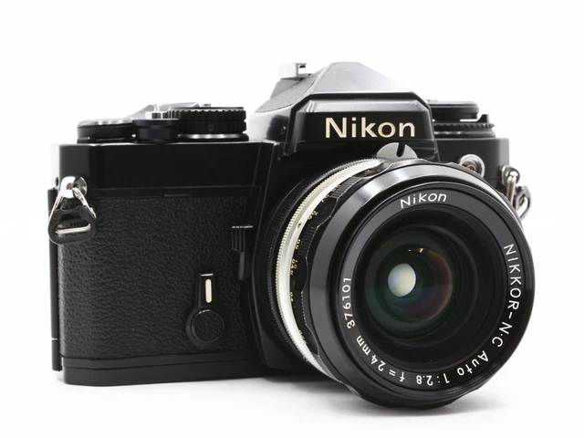 NIKON FE BLACK 35mm SLR Film Camera NIKKOR 50mm f/1.8 Lens【Very