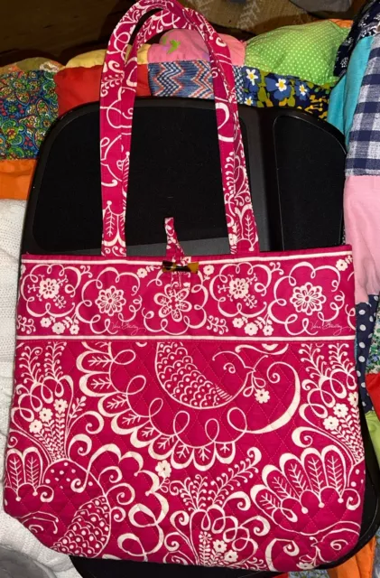 Vera Bradley Twirly Birds Pink Perfect Pocket Tote. Winter 2010 Retired. Purse.