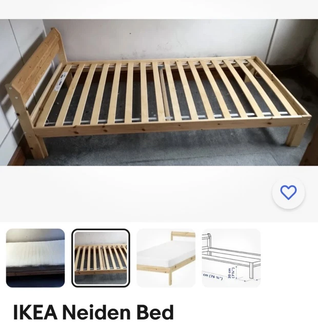 IKEA SINGLE NEIDEN Bed Frame / Agotnes Mattress part disassembled to