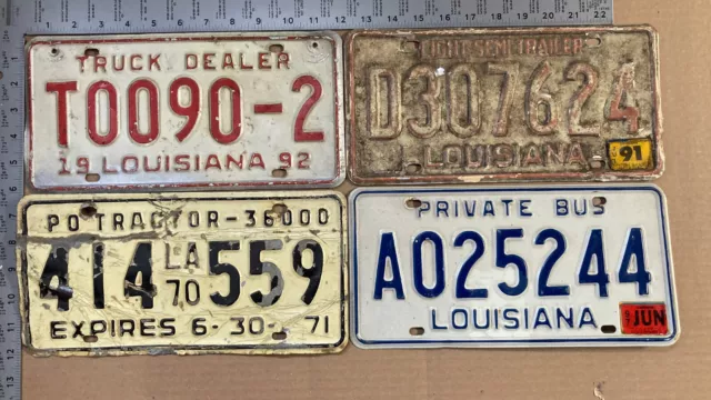four Louisiana license plates lot truck tractor dealer semi trailer bus CCLA