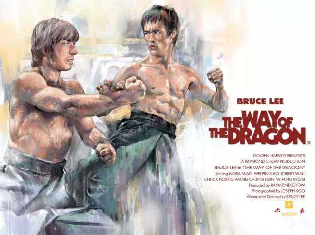 THE WAY OF THE DRAGON 1972 quad poster print 30x40" Bruce Lee  Chuck Norris