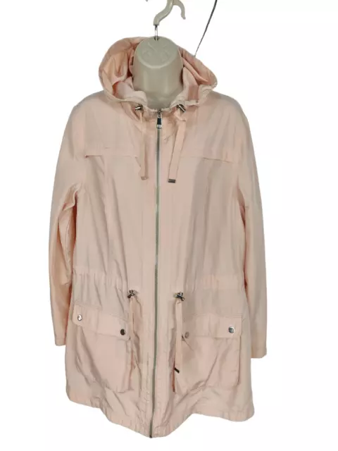 WOMENS ASDA GEORGE Pale Pink Light Hood Zip Up Unlined Parka Coat