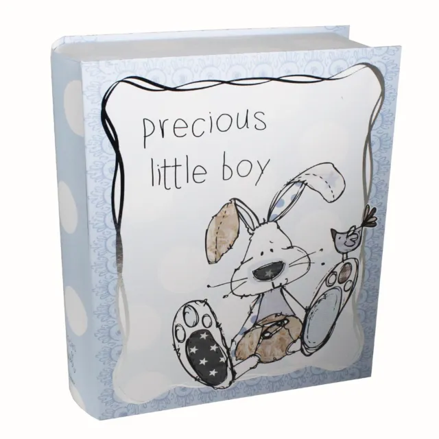 New Baby Boy Keepsake Box with 7 Compartments Little Miracles by Tracey Russell