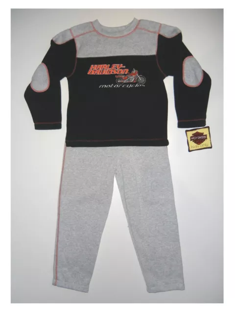 Felpa Con Pantaloni Tuta Set Di Harley Davidson Con Motivo Ricamato Grigio/Nero
