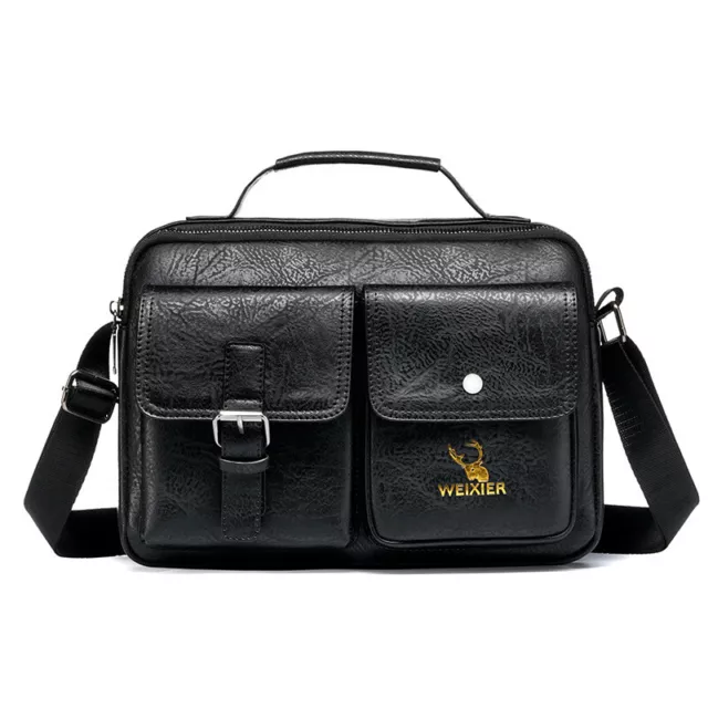 Mens Messenger Bag Leather Crossbody Shoulder Bag Retro School Working Bag