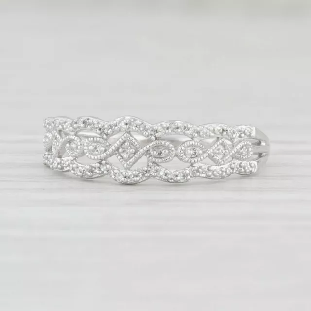 1.25Ct Round Lab-Created DiamondWomen's Art Deco Wedding Ring in 14k White Gold