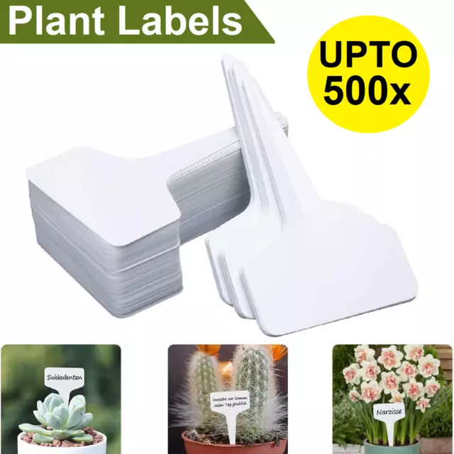 T-type Plant Labels Flexible Plastic Garden Tags Nursey Seeding Marker Pen White