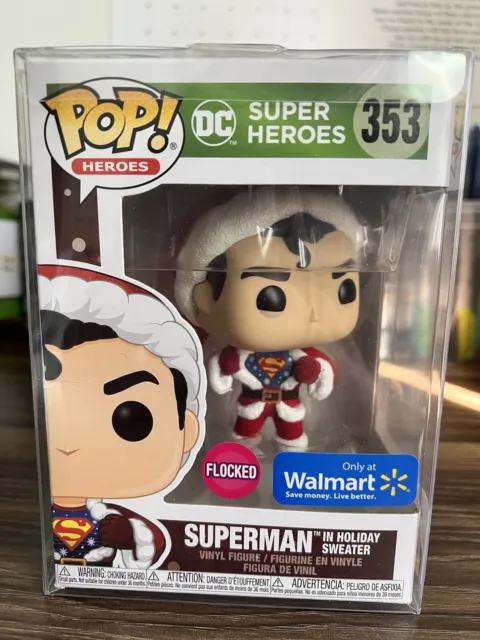 Superman In Holiday Sweater Flocked DC Super Heroes Funko Pop! Walmart 353