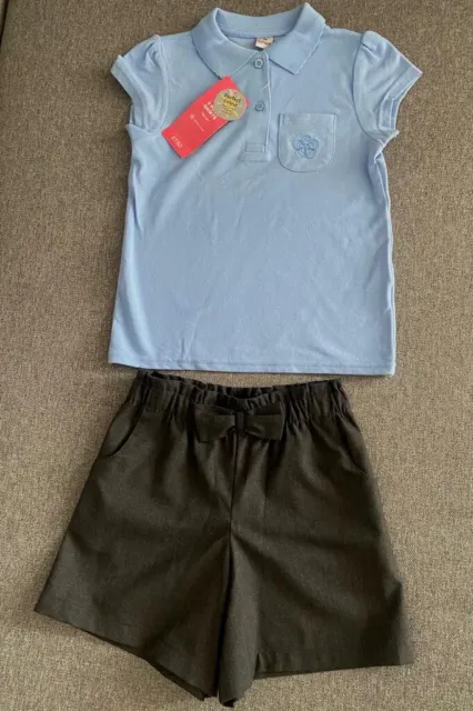 Girls Age Age 6-7 Small School Uniform Bundle - a Polo Shirt and Shorts