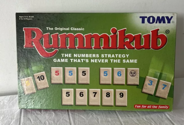 Rummikub Original klassische Zahlen Strategiefliesenspiel Tomy 1995 komplett