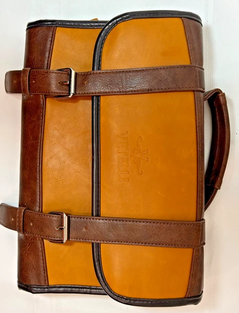 Trousse De Toilette Suspendue Vetelli En Cuir Vegan Marron – Pratique Pour Voyager